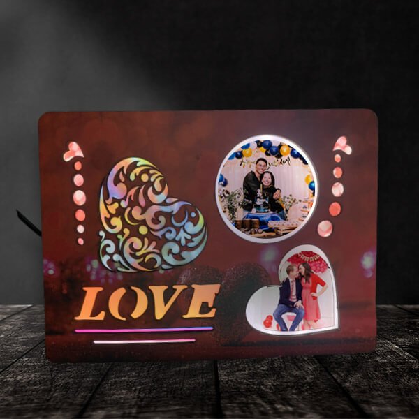 LOVE Magic LED Table Top With 2 Photo Place